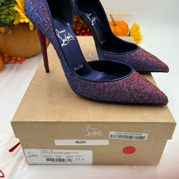 Women’s Christian Louboutin Iriza 100 starlight pumps size 37.5 made in Italy. - Picture 2 of 12